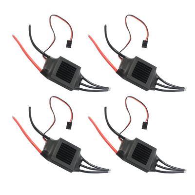 QWinOut ESC 50A Two-Way ESC 2-4S Forward/Backward Electric Speed Controller 7.4V - 11.1V for RC Robot Car Boat Model Product (50A 4pcs)