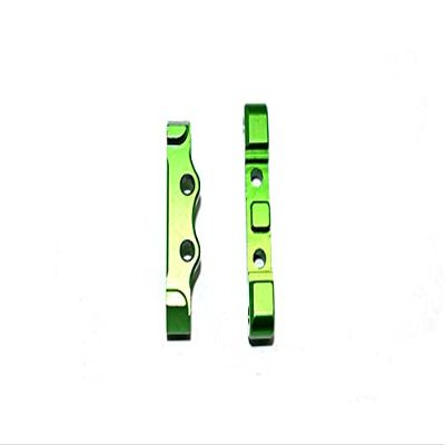 2Pc Upgrades Aluminum Rear Lower Suspension Arm Mount with 1/18 Mini-T 2.0 Stadium Truck Los01015 Rc Cars by GPM (Green)