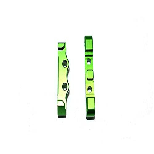 2Pc Upgrades Aluminum Rear Lower Suspension Arm Mount with 1/18 Mini-T 2.0 Stadium Truck Los01015 Rc Cars by GPM (Green)