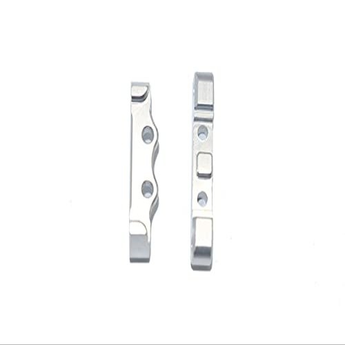2Pc Upgrades Aluminum Rear Lower Suspension Arm Mount with 1/18 Mini-T 2.0 Stadium Truck Los01015 Rc Cars by GPM (Silver)