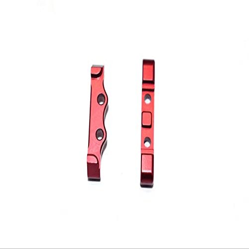 2Pc Upgrades Aluminum Rear Lower Suspension Arm Mount with 1/18 Mini-T 2.0 Stadium Truck Los01015 Rc Cars by GPM (red)