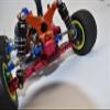 2Pc Upgrades Aluminum Rear Lower Suspension Arm Mount with 1/18 Mini-T 2.0 Stadium Truck Los01015 Rc Cars by GPM (red) view 3