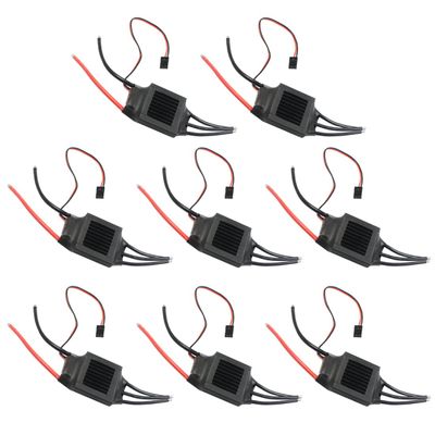QWinOut ESC 50A Two-Way ESC 2-4S Forward/Backward Electric Speed Controller 7.4V - 11.1V for RC Robot Car Boat Model Product (50A 8pcs)
