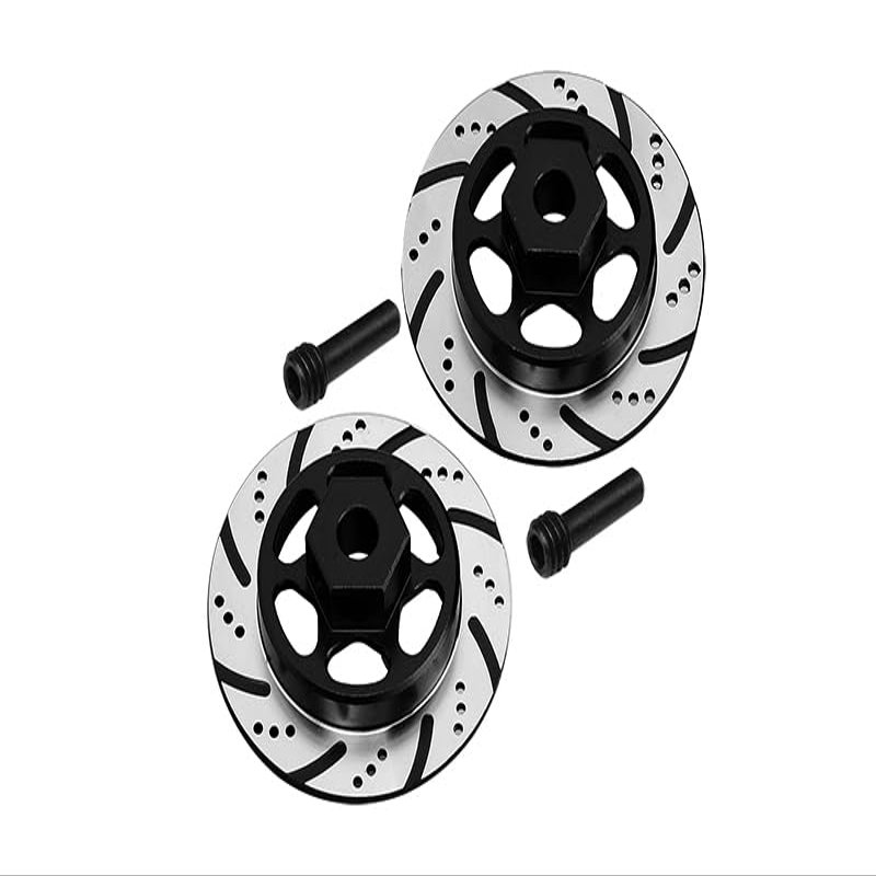 GPM for AXIAL 1/10 4WD RBX10 RYFT AXI03005 Aluminum HEX with Brake Disk (Silver Inlay Version) -4PC Set (Black)