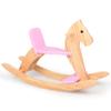 KRAND Wooden Rocking Horse Baby Ride On Toy for Toddler Rocking Horse Classic Design with Pedal and Safe backrest for Toddlers (Pink) view 1