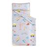 Wake In Cloud - Toddler Nap Mat with Pillow and Blanket, 100% Cotton Fabric, for Kids Boys Ages 3 Plus in Daycare Kindergarten Preschool, Cars Cranes Trucks, Gray, Standard view 1