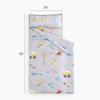 Wake In Cloud - Toddler Nap Mat with Pillow and Blanket, 100% Cotton Fabric, for Kids Boys Ages 3 Plus in Daycare Kindergarten Preschool, Cars Cranes Trucks, Gray, Standard view 2
