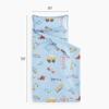 Wake In Cloud - Toddler Nap Mat with Pillow and Blanket, 100% Cotton Fabric, for Kids Boys Ages 3 Plus in Daycare Kindergarten Preschool, Cars Cranes Trucks, Blue, Standard view 2
