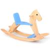 KRAND Wooden Rocking Horse Baby Ride On Toy for Toddler Rocking Horse Classic Design with Pedal and Safe backrest for Toddlers (Blue) view 1