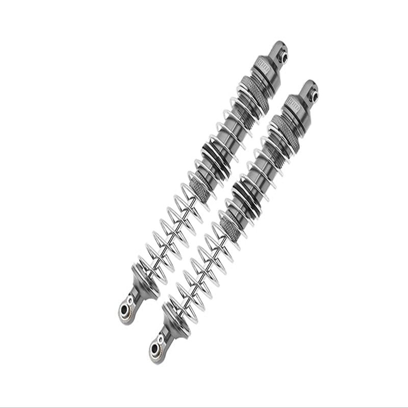 GPM Upgrades Aluminum Front Spring Dampers (130MM) for 1/10 RBX10 Ryft 4WD Scale Rock Bouncer (AXI03005) RC Cars (Gray)