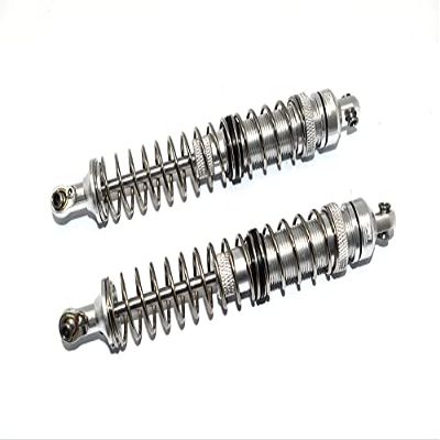 GPM Upgrades Aluminum Front Spring Dampers (130MM) for 1/10 RBX10 Ryft 4WD Scale Rock Bouncer (AXI03005) RC Cars (Silver)