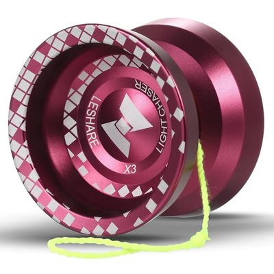 LESHARE Unresponsive Yoyo Professional [Responsive Bearing Included Auto Return] with Ball Bearing Mosaic Extraordinary Yo-Yos Ball Sleeper Yoyos, Red