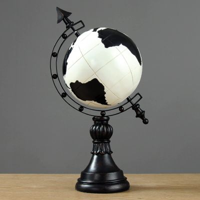 XBAOMING Decorative, Globe with Stand, 360Rotating Living Room Wine Cabinet Office TV Cabinet Desk Decoration,White
