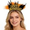 Soochat Happy New Year Feather Headband Tiara New Year Headband Hair Hoop Headdress for New Years Eve Party Supplies Favors view 2