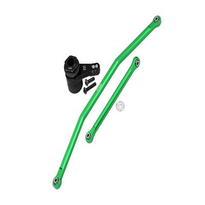Axial 1/10 RBX10 Ryft 4WD Rock Bouncer AXI03005 Upgrade Parts Aluminum Front Steering Tie Rods + Aluminum 7075 23T Servo Horn With Built-In Spring (2 Positioning Holes) - 6Pc Set Green