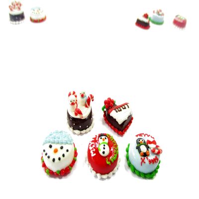 Dollhouse Miniature Food 5 Mini Christmas Cake 1.5 cm Seasonal Bakery 16105