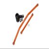 Axial 1/10 RBX10 Ryft 4WD Rock Bouncer AXI03005 Upgrade Parts Aluminum Front Steering Tie Rods + Aluminum 7075 23T Servo Horn With Built-In Spring (2 Positioning Holes) - 6Pc Set Orange view 1