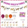 Young Wild and Three Decorations Girl Safari - Jungle Theme 3rd Birthday Decorations, Include Young Wild and Three Banner Animal Garland Jungle Animals Cake Toppers Pink Cheetah Balloons view 2