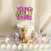 Young Wild and Three Decorations Girl Safari - Jungle Theme 3rd Birthday Decorations, Include Young Wild and Three Banner Animal Garland Jungle Animals Cake Toppers Pink Cheetah Balloons view 3