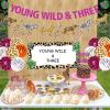 Young Wild and Three Decorations Girl Safari - Jungle Theme 3rd Birthday Decorations, Include Young Wild and Three Banner Animal Garland Jungle Animals Cake Toppers Pink Cheetah Balloons view 4