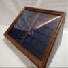 Wooden and Glass Display Case with Two Italian Velvet Trays Coin Display Stand view 1