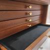 Antique Walnut Wood Furniture Drawers for Brooches, Jewellery Badges and Other Interior in Italian Velvet Customisable view 3