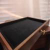 Antique Walnut Wood Furniture Drawers for Brooches, Jewellery Badges and Other Interior in Italian Velvet Customisable view 4