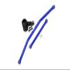 Axial 1/10 RBX10 Ryft 4WD Rock Bouncer AXI03005 Upgrade Parts Aluminum Front Steering Tie Rods + Aluminum 7075 23T Servo Horn With Built-In Spring (2 Positioning Holes) - 6Pc Set Blue view 1
