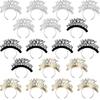 Haconba 18 Pack HAPPY NEW YEAR Headband Glitter Head Hoop for New Years Eve Gift Party Favors Photo Prop view 1