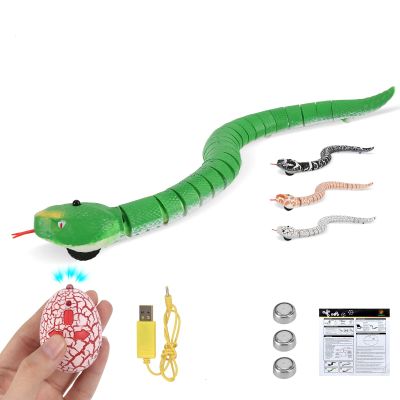 FauKait Remote Control Snake Toy RC&Robot Electric Snake Toy Fast Moving of Fake Rattlesnake Christmas Halloween Toys Party Favor Gifts Joke Prank for Kids Boys(Green)