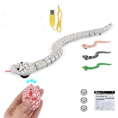 FauKait Remote Control Snake Toy RC&Robot Electric Snake Toy Fast Moving of Fake Rattlesnake Christmas Halloween Toys Party Favor Gifts Joke Prank for Kids Boys(White)
