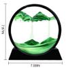 Muyan Moving Sand Art Picture Sandscapes in Motion Round Glass 3D Deep Sea Sand Art for Adult Kid Large Desktop Art Toys (7 Inch, Green) view 2