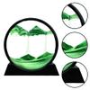 Muyan Moving Sand Art Picture Sandscapes in Motion Round Glass 3D Deep Sea Sand Art for Adult Kid Large Desktop Art Toys (7 Inch, Green) view 4