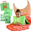 Enchantails Kelani Mermaid Tail Blanket - 5-Piece Glow in The Dark Slumber Set for Kids - Wearable Sleeping Bag - Perfect for Sleepovers - Cozy Blanket for Girls view 1