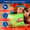 Enchantails Kelani Mermaid Tail Blanket - 5-Piece Glow in The Dark Slumber Set for Kids - Wearable Sleeping Bag - Perfect for Sleepovers - Cozy Blanket for Girls view 3