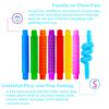 32Pack Pop Tubes, Fidget Tubes for Children and Adult Sensory Fidget Toy Set for Stress and Anxiety Relief Educational Learning Toys for Kids view 3
