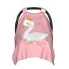 KiuLoam Cute Swan Floral Baby Car Seat Canopy, Nursing Cover Breastfeeding Scarf, Stretchy Soft Breathable Infant Carseat Cover for Babies Boys Girls view 1