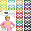 50 Pieces Cosplay Mask Felt Eye Mask Costume Multicolor Adjustable Party Eye Mask Half Masks with Elastic Rope for Birthday Mardi Gras 100th Day of School Costume view 3