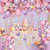 143Pcs Butterfly Pink and Purple Balloons Garland Arch Kit, Baby Shower Decorations for Girl Butterfly Stickers Pink Purple Rose Gold Confetti Balloons for Birthday Wedding Bridal Shower Decorations view 4