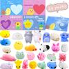 CAMIRUS 28 Pcs Valentines Day Cards with Mochi Squishies Toys, Mini Kawaii Animal Squishies Toys for Valentine's Day Gift Exchange, Kids Party Favors & Classroom Activities view 1