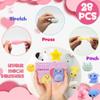 CAMIRUS 28 Pcs Valentines Day Cards with Mochi Squishies Toys, Mini Kawaii Animal Squishies Toys for Valentine's Day Gift Exchange, Kids Party Favors & Classroom Activities view 2