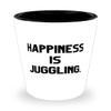 Unique Juggling Shot Glass, Happiness is Juggling, Gifts For Friends, Present From, Ceramic Cup For Juggling view 1
