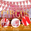 328ft 200 Pcs Carnival Circus Party Decorations Supplies, Red and White Striped Pennant Banner Flags String Triangle Circus Carnival Bunting Banner for Celebration Supplies view 3