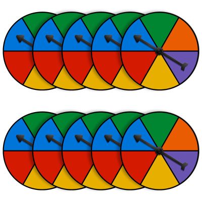 Chivao 10 Sets Game Spinner Wheel Blank Erasable Math Game Spinner Board with Plastic Rotating Arrows for Prizes(Classic,Assorted Color)