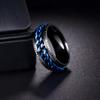 Udolfly Mens Fidget Rings Anxiety Rings for Men Womens Chain Spinner Rings for Adults Titanium Steel Ring Black Blue Size 9 view 4
