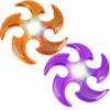 ArtCreativity Light Up Flyers Set Pack of 2 Flying Ninja Stars for Kids Light Up Flying Toys with Batteries Fun Summer Toy and Gift for Kids Orange and Purple Stars view 1