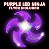 ArtCreativity Light Up Flyers Set Pack of 2 Flying Ninja Stars for Kids Light Up Flying Toys with Batteries Fun Summer Toy and Gift for Kids Orange and Purple Stars view 2