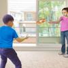ArtCreativity Light Up Flyers Set Pack of 2 Flying Ninja Stars for Kids Light Up Flying Toys with Batteries Fun Summer Toy and Gift for Kids Orange and Purple Stars view 4