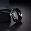Udolfly Mens Fidget Rings Anxiety Rings for Men Womens Chain Spinner Ring for Adults Titanium Steel Ring Black Black Size 8 view 4