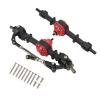 Dilwe Metal Front Rear Axle Set, RC Car Metal Front Rear Axle Set for MN D90 D91 99S FJ45 1/12 RC Car Upgrade Parts, Bridge Shaft Steering Cup Rod Complete Set RC Accessories(Black red) view 3
